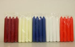 Candela Stearica H 25 dm.2,5 - Sconti per Fioristi e Aziende - Bianca da 10 candele