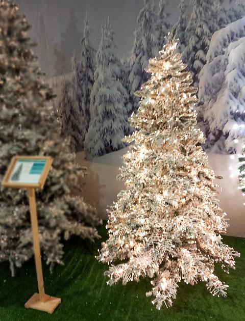 Albero Cluster innevato c/led - Sconti per Fioristi e Aziende - H 180/210/240 in PE+PVC