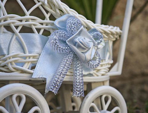 Carrozzina portaconfetti H 19 - Sconto per Fioristi e Aziende . - per Matrimonio e Feste