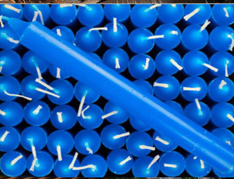 Candele x 4 Stearica H 9 - Sconti per Fioristi e Aziende - Candele Blu Royal dm. 1,5