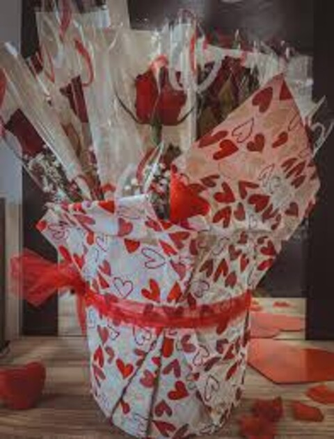 Sottovaso Smerlato con cuori - Sconti per Fioristi e Aziende - Bianco e Rosso dm. 50