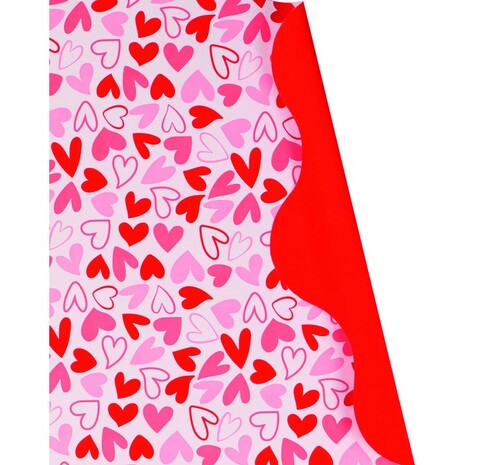 Sottovaso Smerlato con cuori - Sconti per Fioristi e Aziende - Bianco e Rosso dm. 50