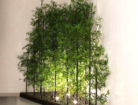 Canna di Bamboo H 160 - Sconti per Fioristi e Aziende . - Naturale con foglie Artificiali