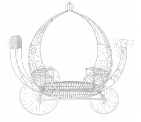 Carrozza Cenerentola Royal H 240 - Sconti per Fioristi e Aziende - 6 posti - in ferro Bianca o Oro