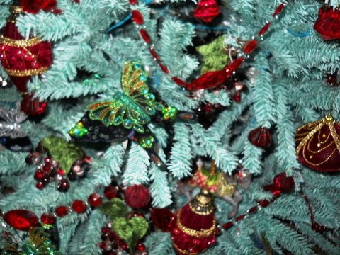 Palline x 2 in velluto rosso - Sconti per Fioristi e Aziende - A goccia dm.8 decoro perle