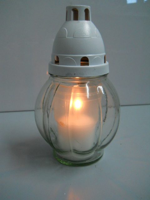 Lume in vetro segnaviale c/candela