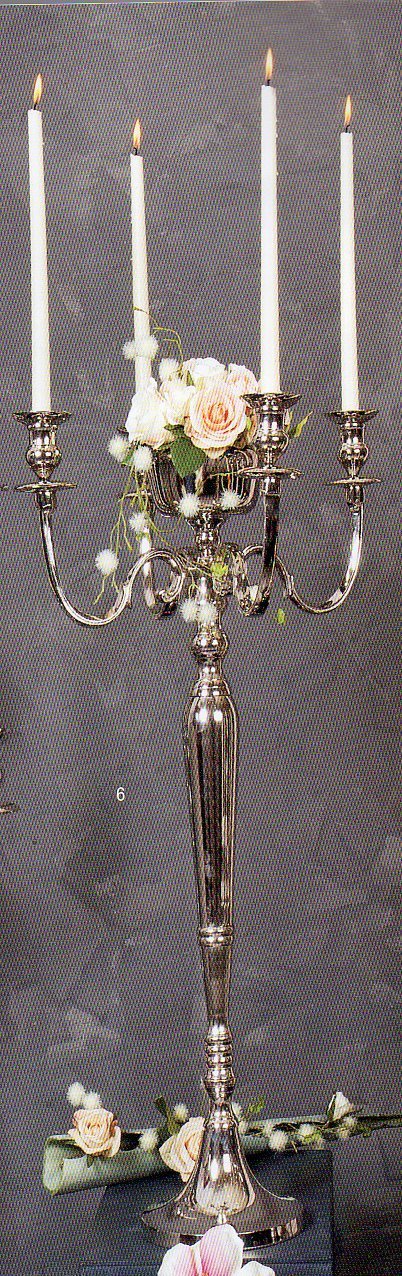 Candelabro H 80 quattro luci con coppa in 3 colori