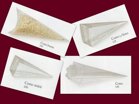 Scatole per bomboniera a cono in PVC