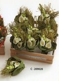 Mazzolini fioriti x 9 in cassetta legno in 2 colori - Sconti per Fioristi e Aziende