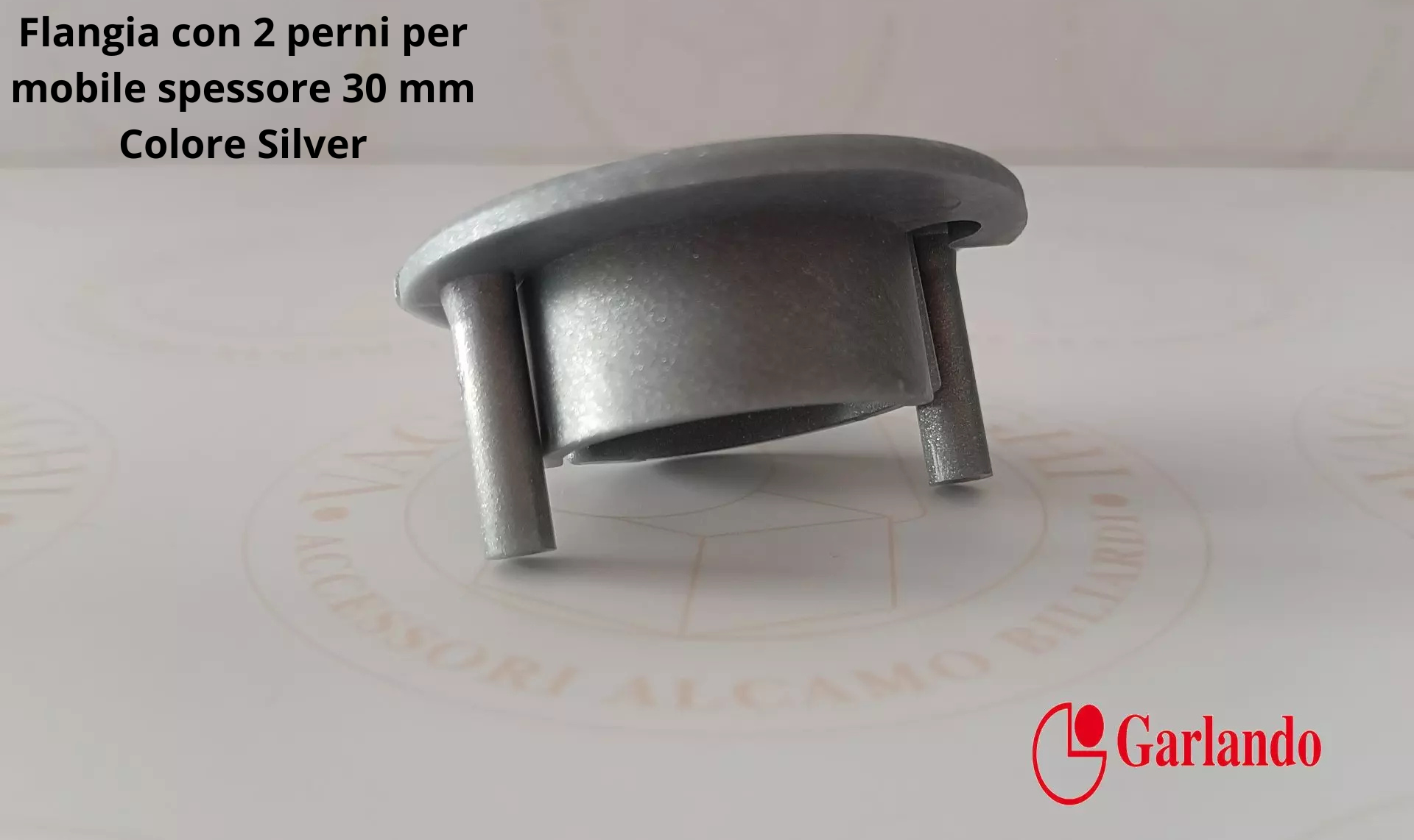 FLANGIA CON PERNI PER BOCCOLA A SFERA (DIAM 16MM) GARLANDO 2 MISURE COLORE SILVER