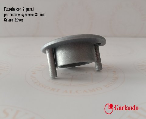 FLANGIA CON PERNI PER BOCCOLA A SFERA (DIAM 16MM) GARLANDO 2 MISURE COLORE SILVER