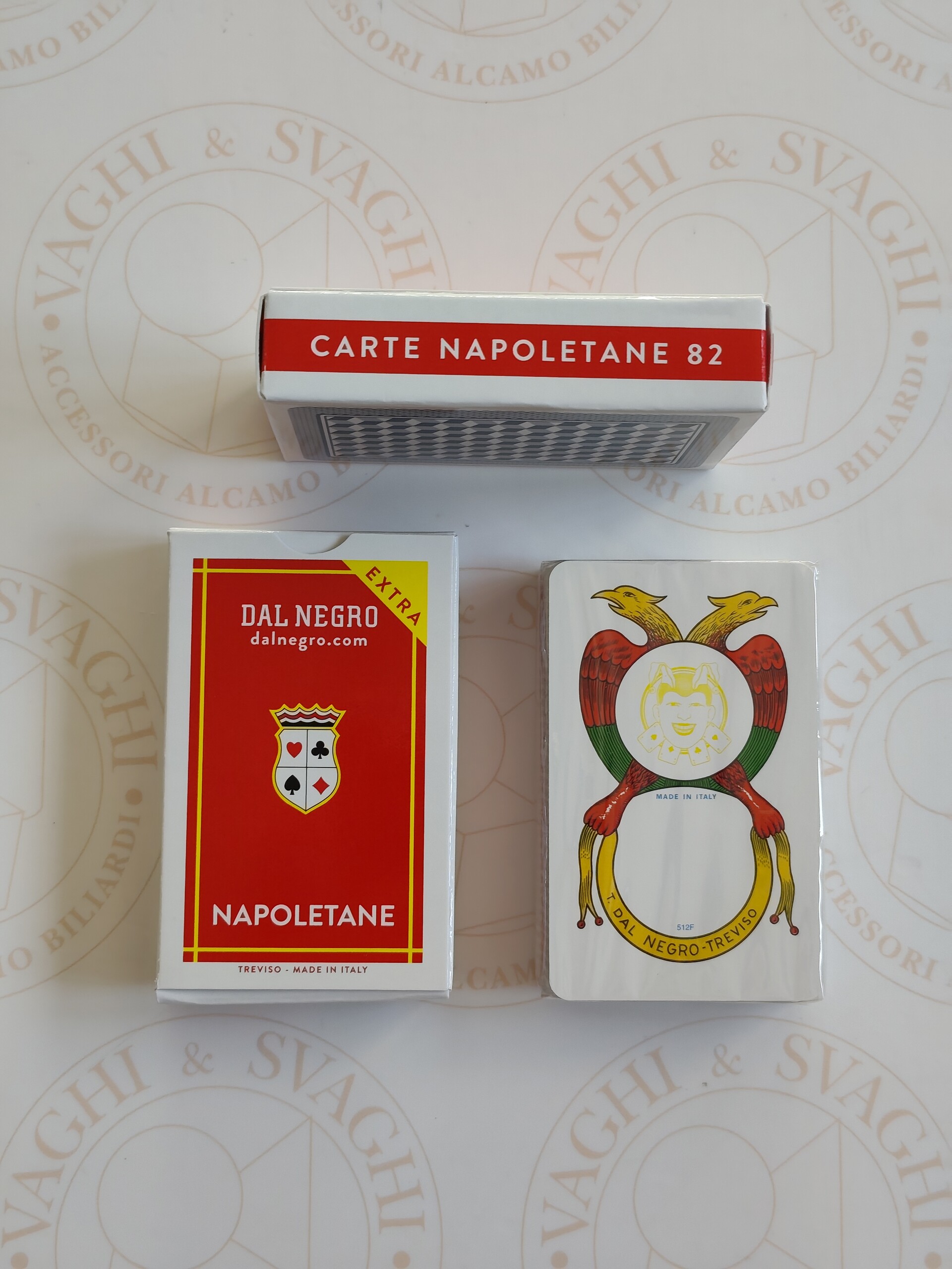 CARTE DA GIOCO DAL NEGRO NAPOLETANE N. 82 EXTRA ASTUCCIO ROSSO