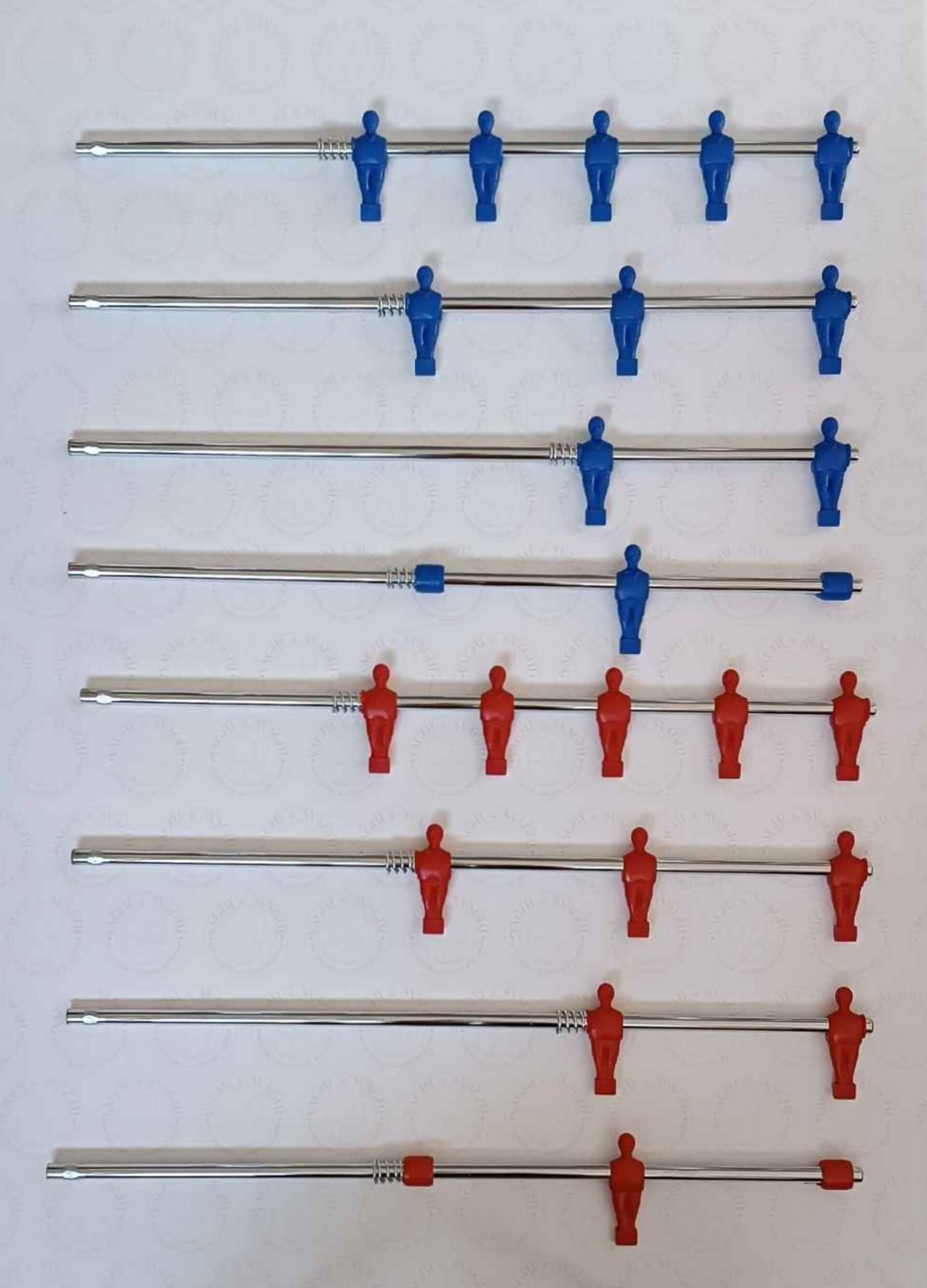 SERIE ASTE ESTERNE GARLANDO OMETTI ROSSI/BLU CON PIEDI TONDI