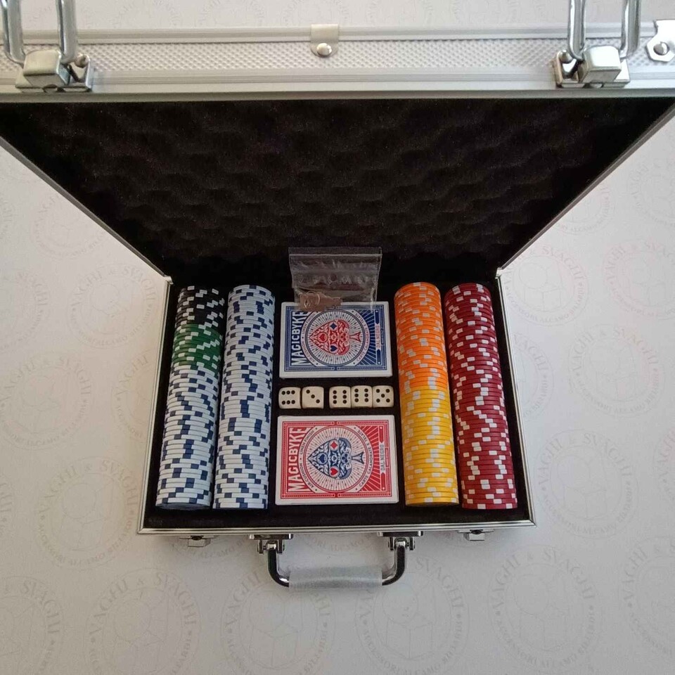 VALIGETTA IN ALLUMINIO DAL NEGRO 200 FICHES CON VALORI