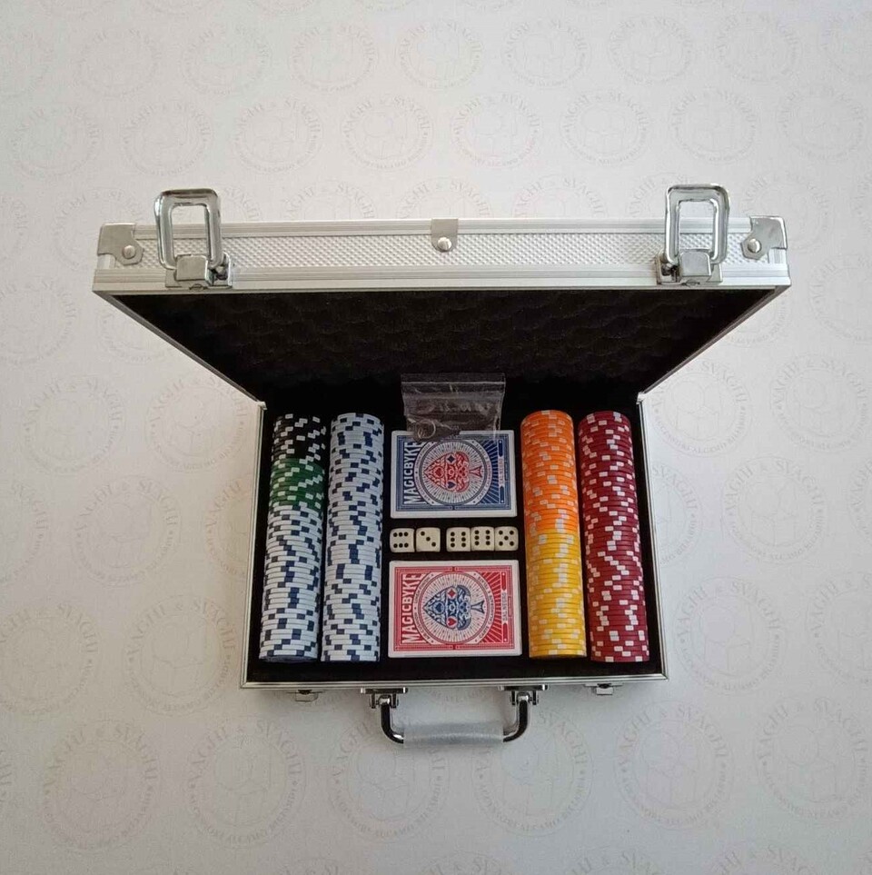 VALIGETTA IN ALLUMINIO DAL NEGRO 200 FICHES CON VALORI