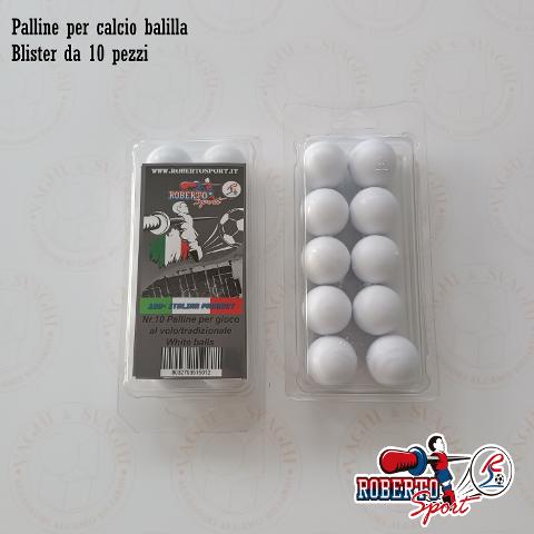 PALLINE PER CALCIO BALILLA ROBERTO SPORT STANDARD BIANCHE BLISTER DA 10 PALLINE