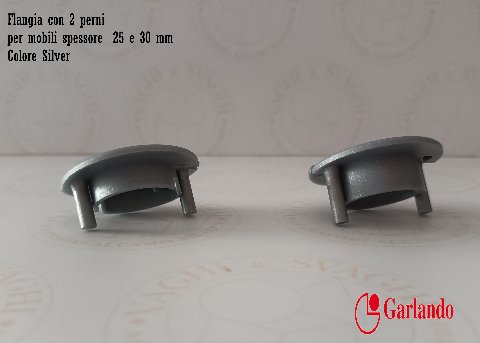 FLANGIA CON PERNI PER BOCCOLA A SFERA (DIAM 16MM) GARLANDO 2 MISURE COLORE SILVER
