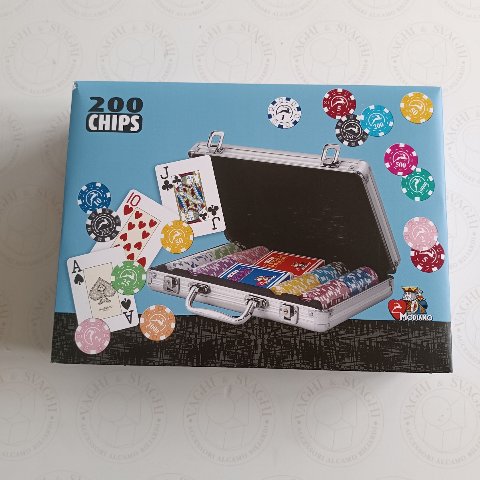 VALIGETTA IN ALLUMINIO MODIANO CON 200 FICHES DA 14 GR.