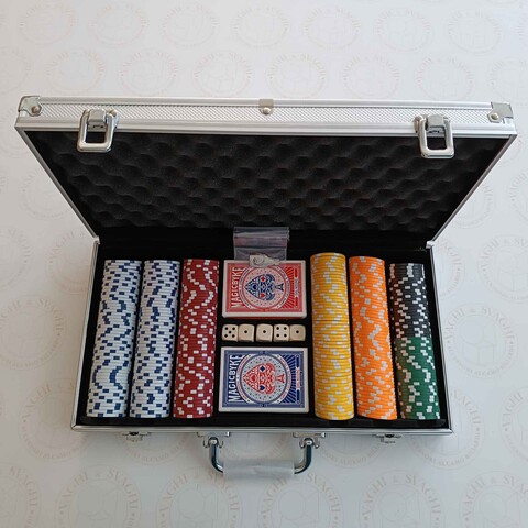 VALIGETTA IN ALLUMINIO DAL NEGRO 300 FICHES CON VALORI