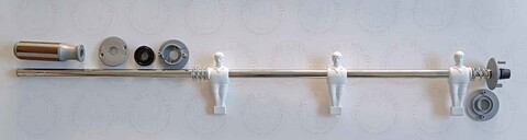 SERIE ASTE COMPLETE RIENTRANTI GARLANDO OMINI BIANCO/GRIGI BOCCOLE SILVER SILVER