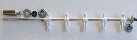 SERIE ASTE COMPLETE RIENTRANTI GARLANDO OMINI BIANCO/GRIGI BOCCOLE SILVER SILVER