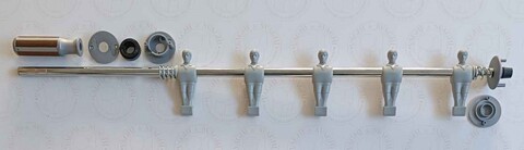 SERIE ASTE COMPLETE RIENTRANTI GARLANDO OMINI BIANCO/GRIGI BOCCOLE SILVER SILVER