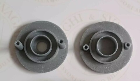 BOCCOLA COMPLETA CON FLANGE GARLANDO PER ASTA RIENTRANTE, 2 MISURE COLORE SILVER