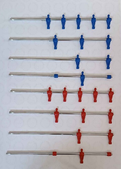 SERIE ASTE ESTERNE GARLANDO OMETTI ROSSI/BLU CON PIEDI TONDI