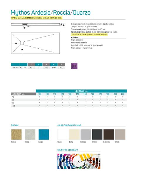 PIATTO DOCCIA Mythos Thermodesign ARDESIA-ROCCIA-QUARZO