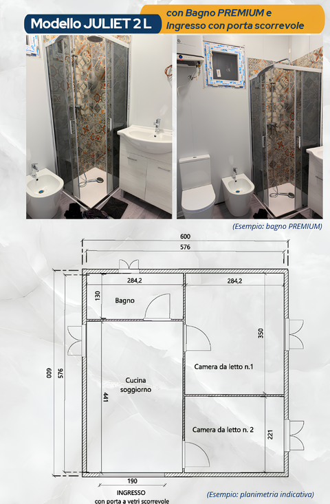 Casa Prefabbricata Modulare – Doppio Modulo l2house JULIET 2L