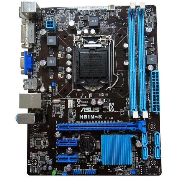 Scheda Madre ASUS H61M-K Socket 1155 Intel H61 DDR3 SATA2 MicroATX ASUS H61M-K