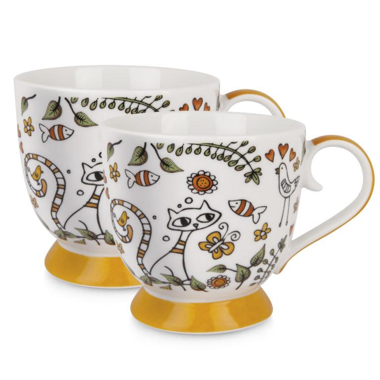 Set 2 tazze caffè in ceramica decorata Egan LE CASETTE - Bagheria