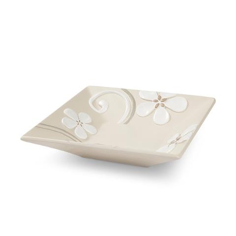 Vuotatasche quadrato in ceramica decorata Egan FLOWER MARGHERITA