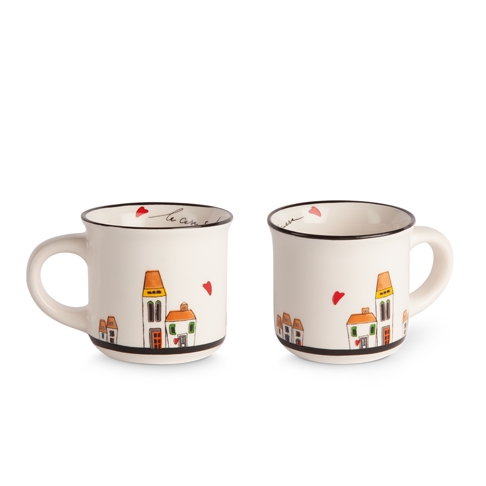 Set 2 tazze caffè in ceramica decorata Egan LE CASETTE - Bagheria