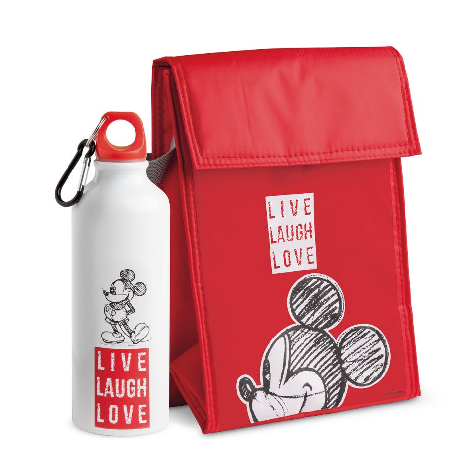 Set borsa termica in poliestere e bottiglia in alluminio decorate Egan LIVE LAUGH LOVE