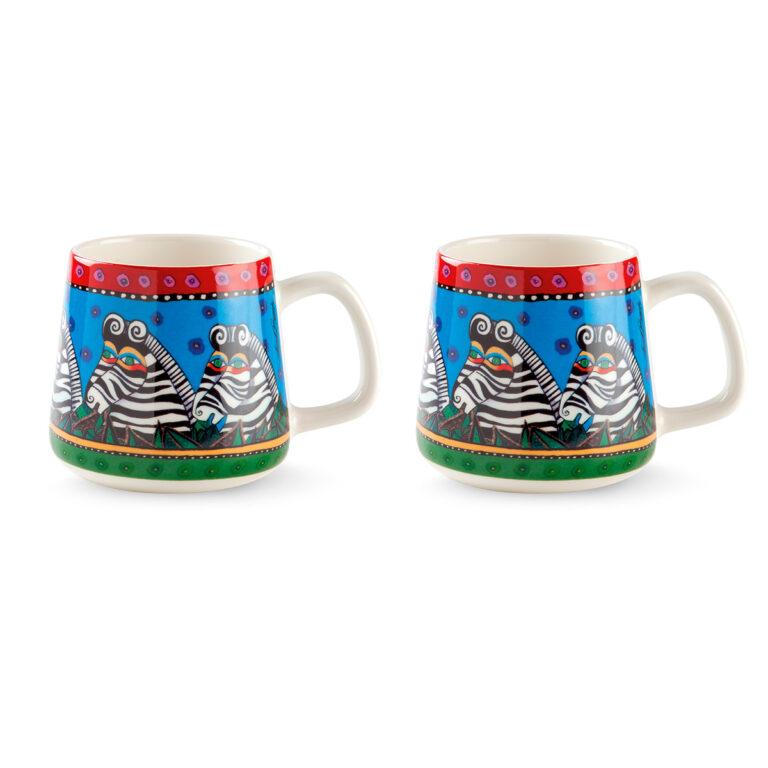 Set 2 tazze mug in porcellana decorata Egan LAUREL BURCH JUNGLE SONG