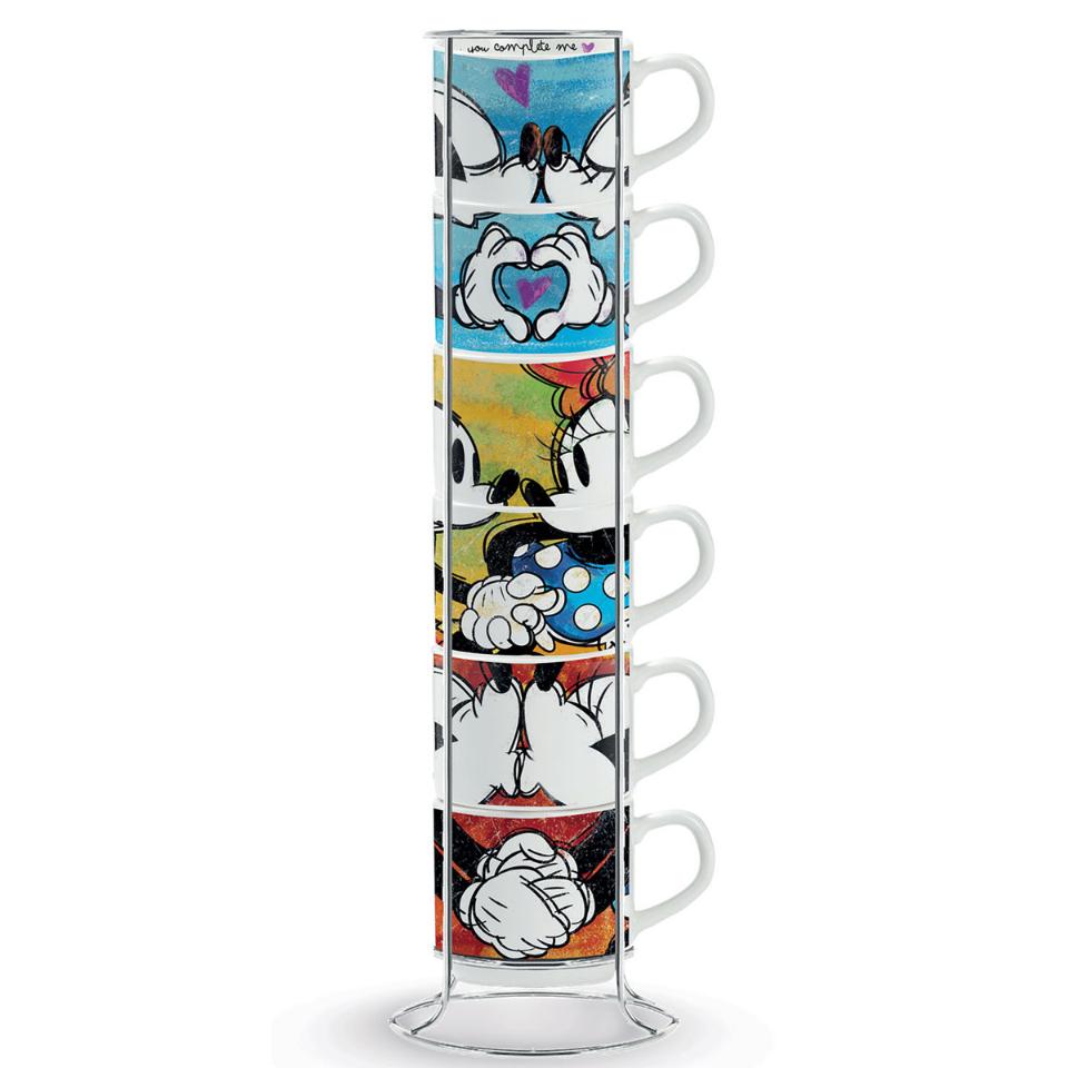 Set 6 tazze caffè in porcellana decorata con metalrack Egan LOVE SWEET LOVE