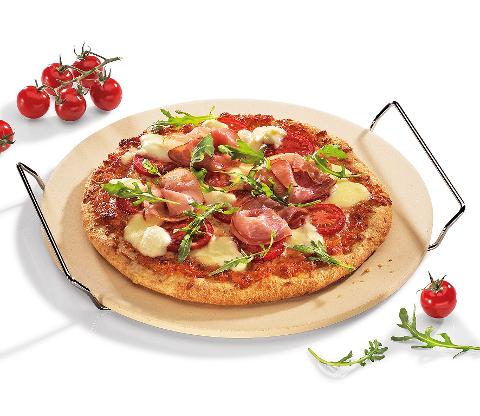 Pietra refrattaria per pizza con supporto inox Kuchenprofi BBQ