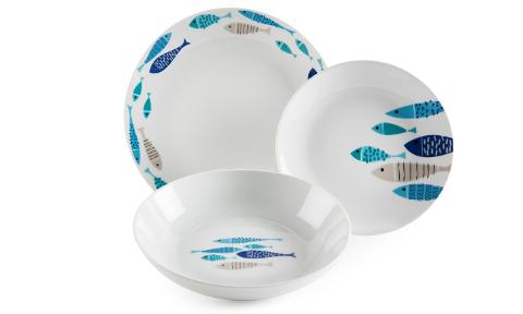 Servizio 18pz piatti in porcellana decorata  Excelsa NORTH SEA