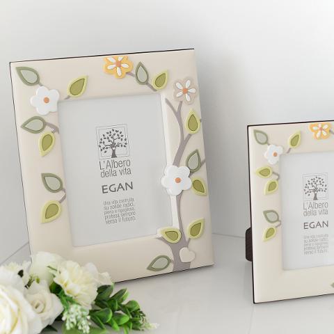 Portafoto ceramica decorata e retro legno Egan L' ALBERO DELLA VITA