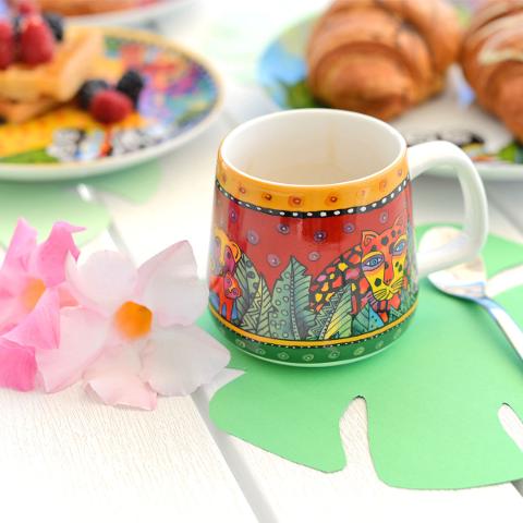 Set 2 tazze mug in porcellana decorata Egan LAUREL BURCH JUNGLE SONG