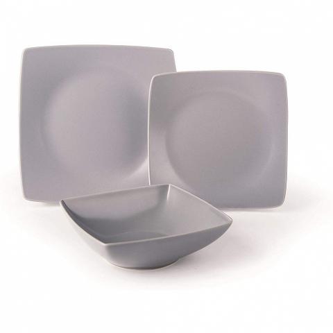 Servizio 18 pz piatti in gres satinato Excelsa ECLIPSE GRIGIO