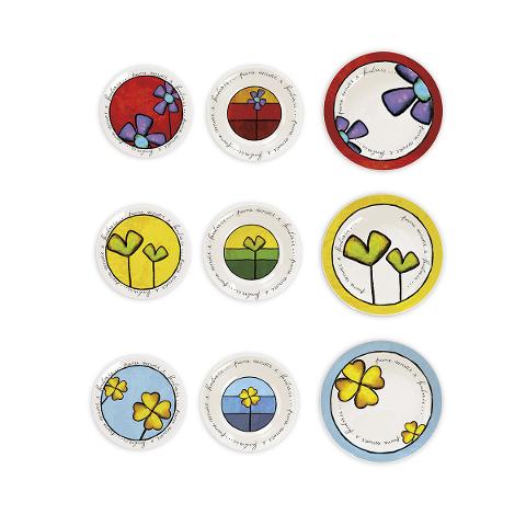 Copia di Servizio 18 pz piatti porcellana decorata Egan PANE AMORE E FANTASIA