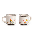 Set 2 tazze caffè in ceramica decorata Egan LE CASETTE