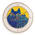 Orologio in ceramica decorata  Egan LAUREL BURCH FANTASTIC FELINES