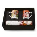 Set 2 tazze mug in porcellana decorata con 2 tovagliette americane in polipropilene Egan I 7 NANI
