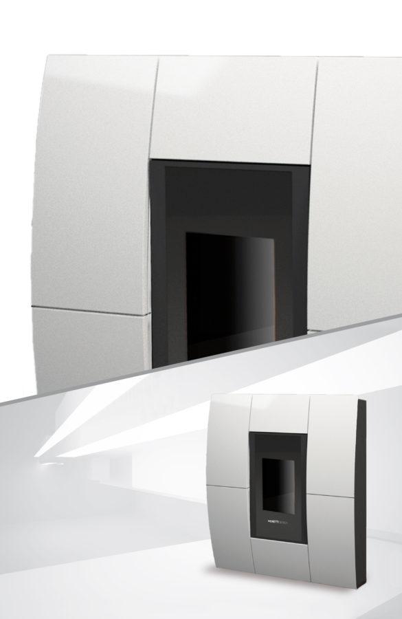 TERMOSTUFA A PELLET MORETTI DESIGN AQUA TURBO COMPACT GLASS 18Kw