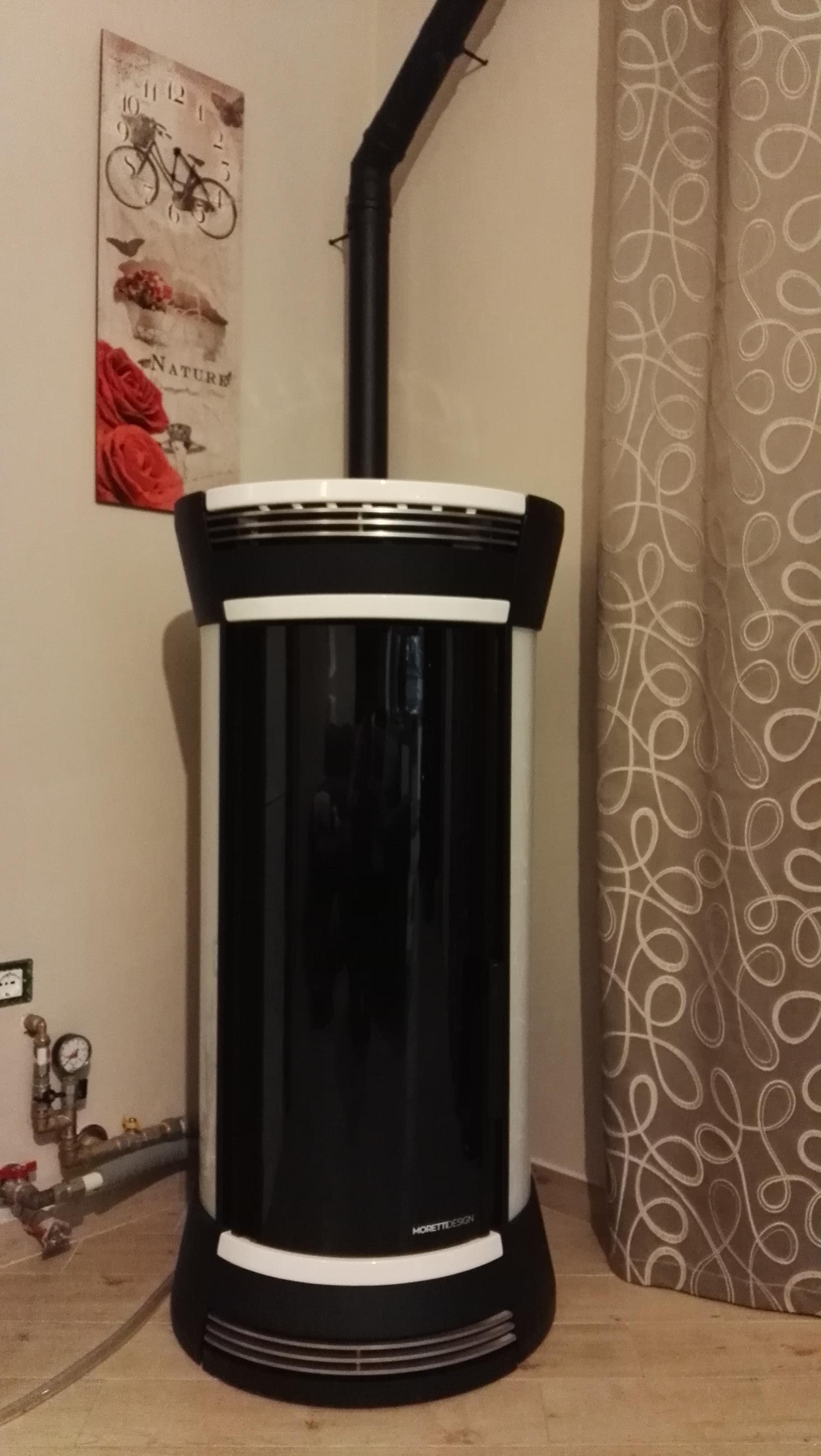 TERMOSTUFA A PELLET MORETTI DESIGN CLESSIDRA GLASS AQUA 16Kw