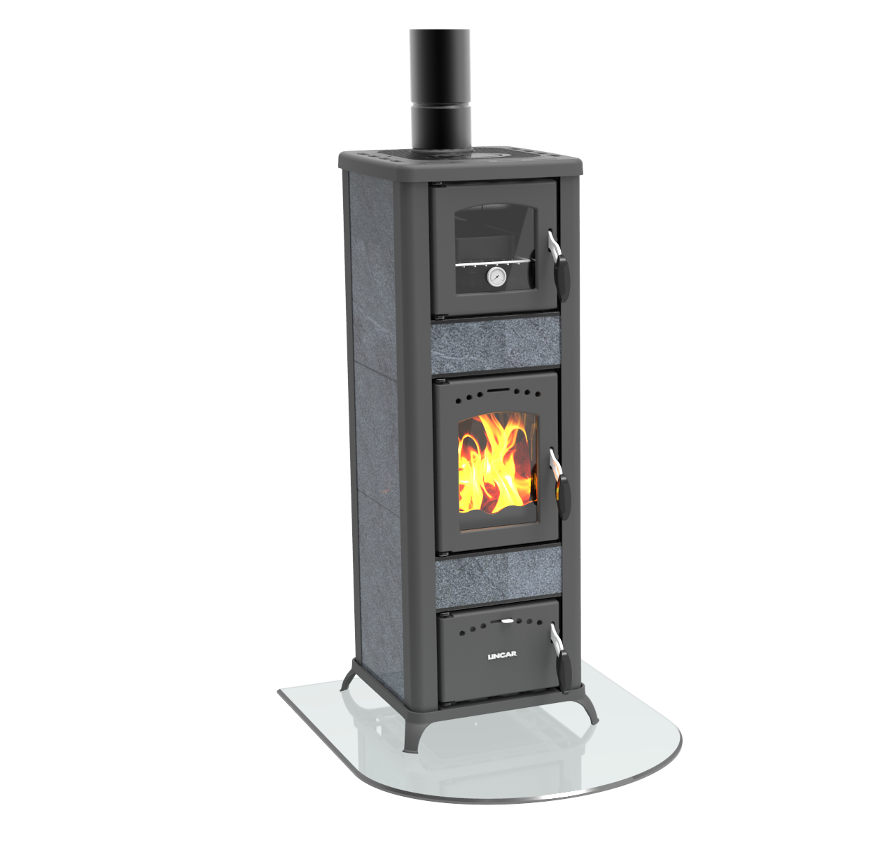 STUFA A LEGNA LINCAR ALICE CON FORNO 490A Z