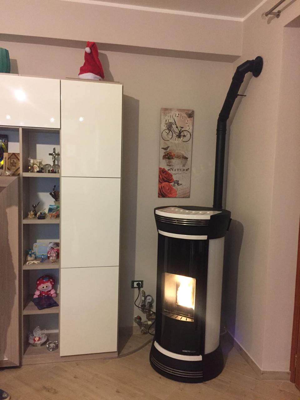 TERMOSTUFA A PELLET MORETTI DESIGN CLESSIDRA GLASS AQUA 16Kw